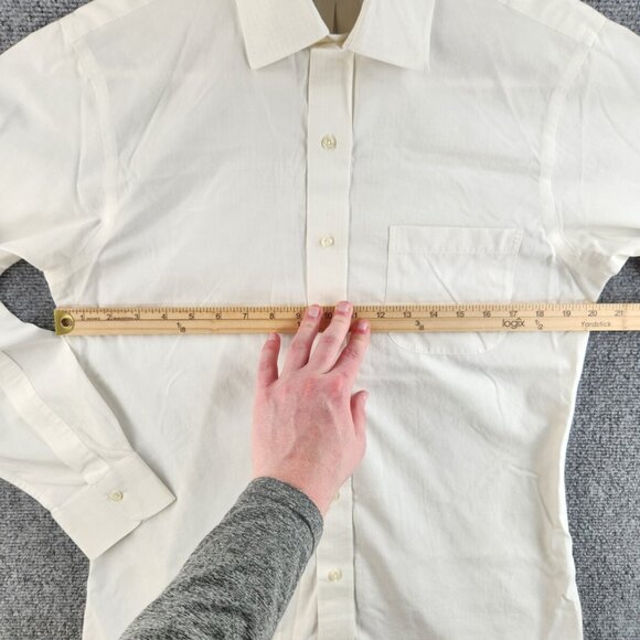 Brooks Brothers 15 34 Classic Non-iron White Blue Check Long Sleeve Button Up ** - Picture 10 of 16